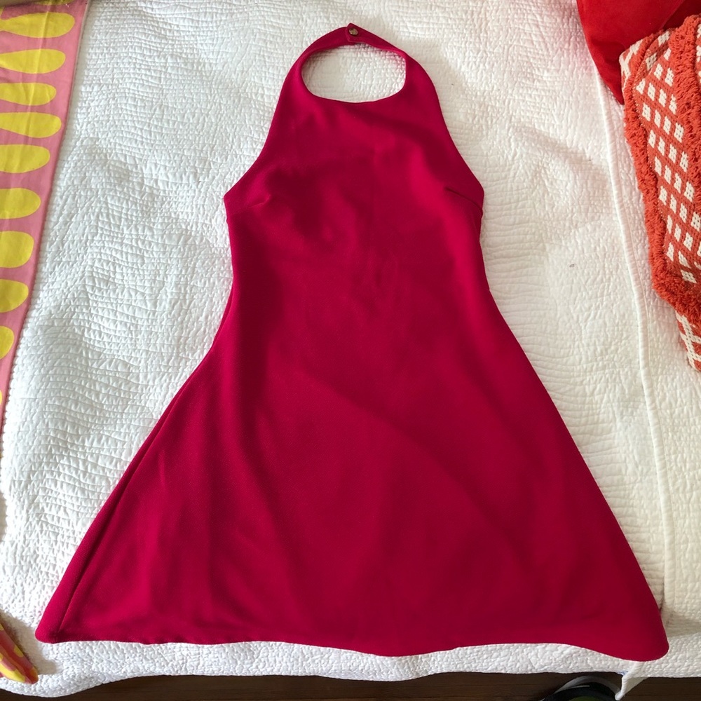 Hot Pink Halter Mini Dress